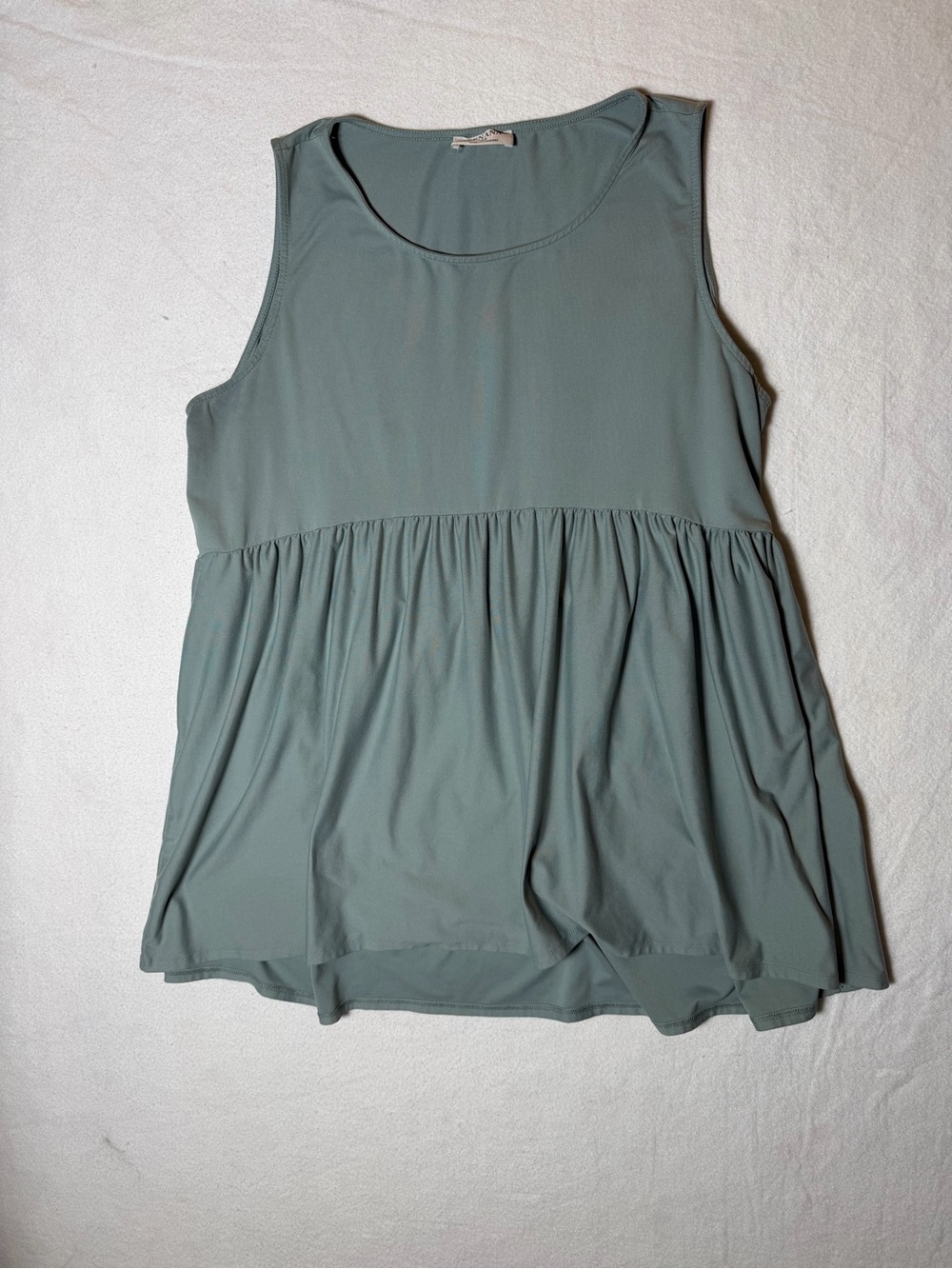 Zenana Chic Sage Green Babydoll Tank Top Tunic 2X - Picture 1 of 3